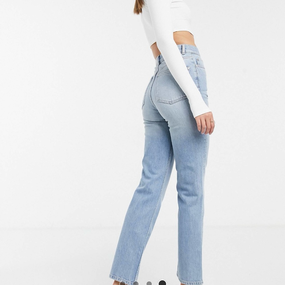 ASOS DESIGN Tall high rise 'slim' stretch straight leg jeans in lightwash